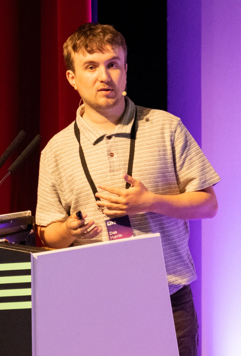 Portrait photo of Dan Harrin, a software engineer and creator of Filament